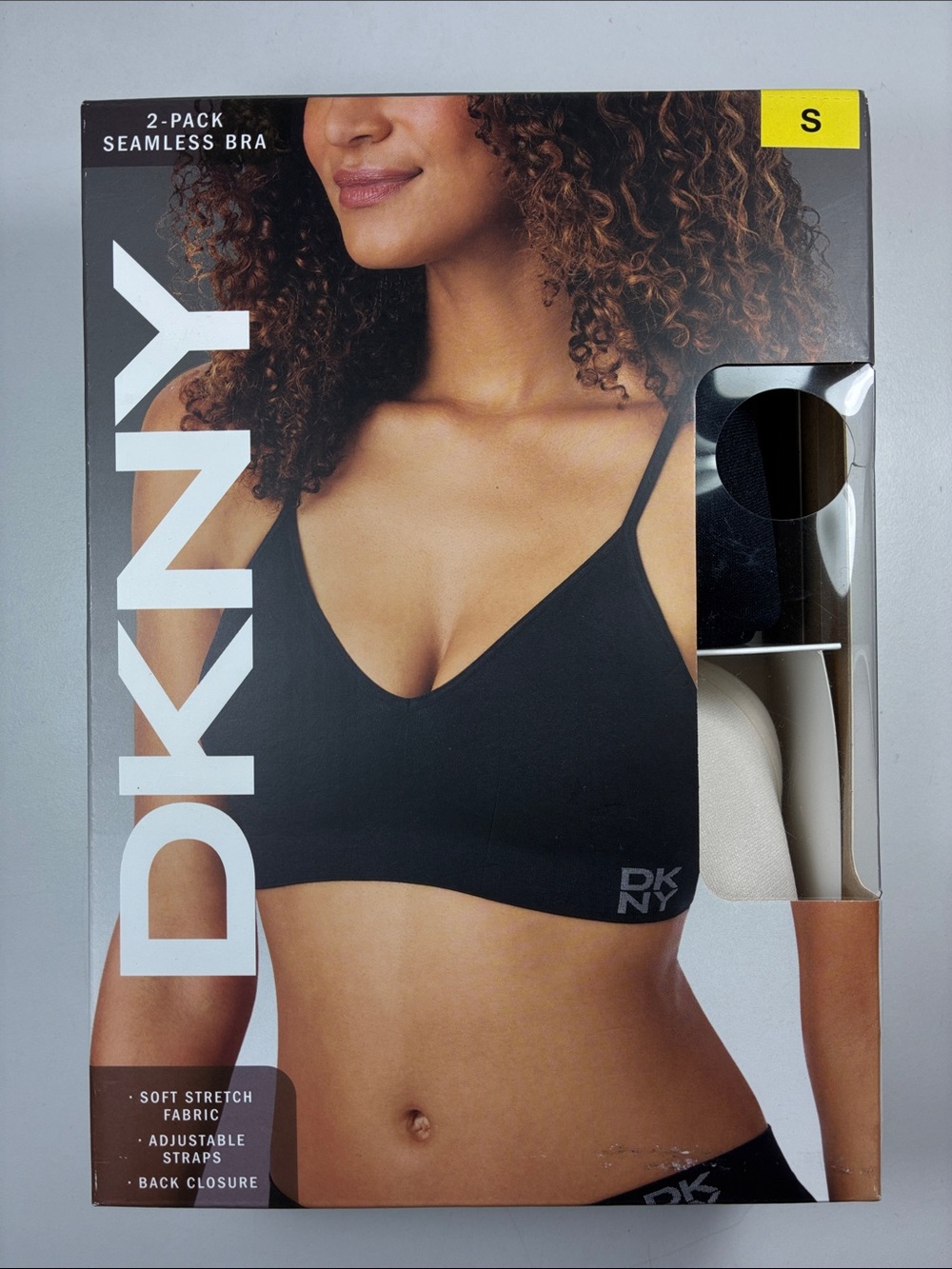 NWT DKNY Seamless Bra 2-Pack - Black and Ivory, Size S